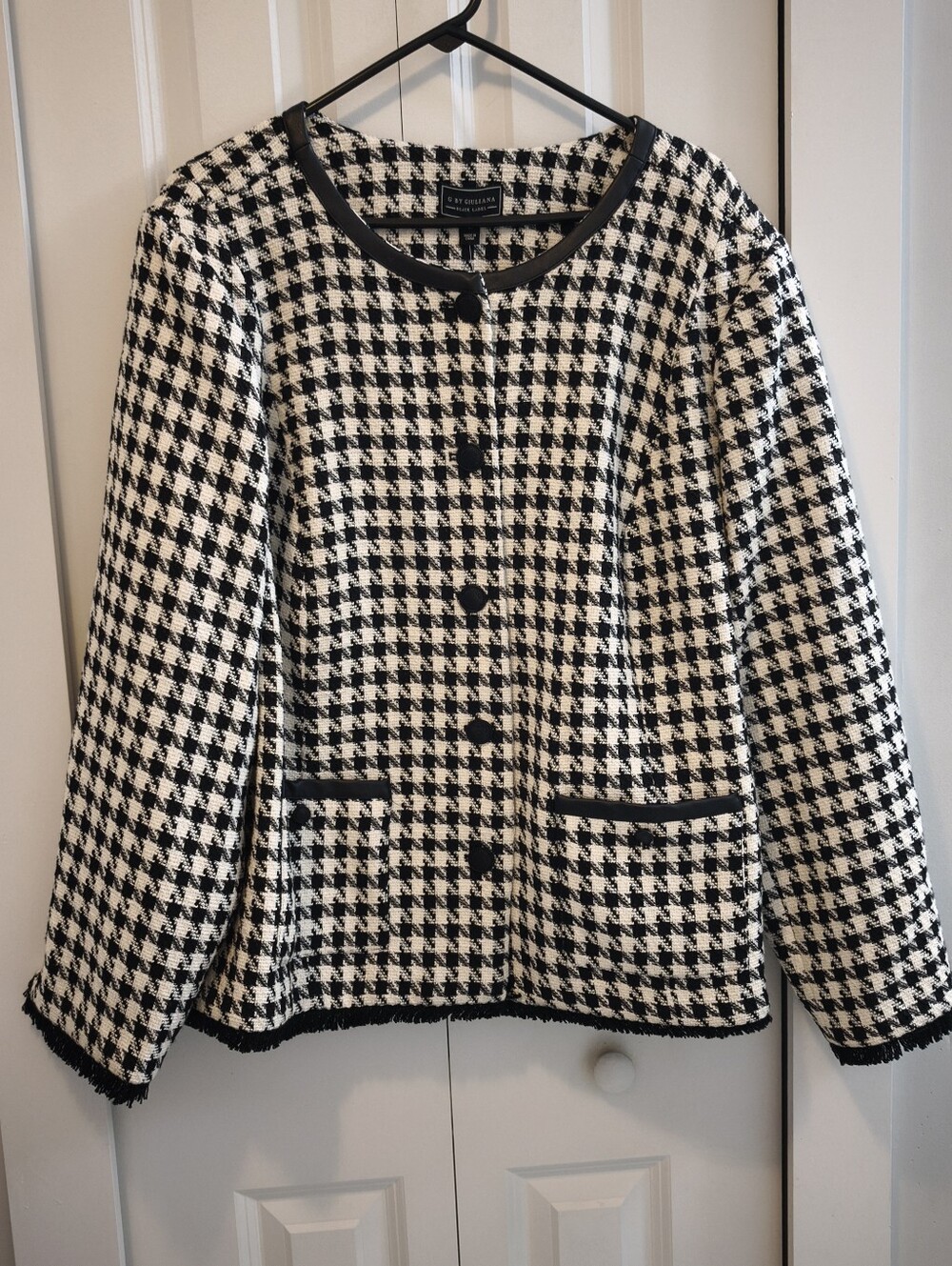 NWT G by Giuliana Black Label Tweed Lady Jacket 3X Black Ivory Plus Size